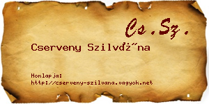 Cserveny Szilvána névjegykártya